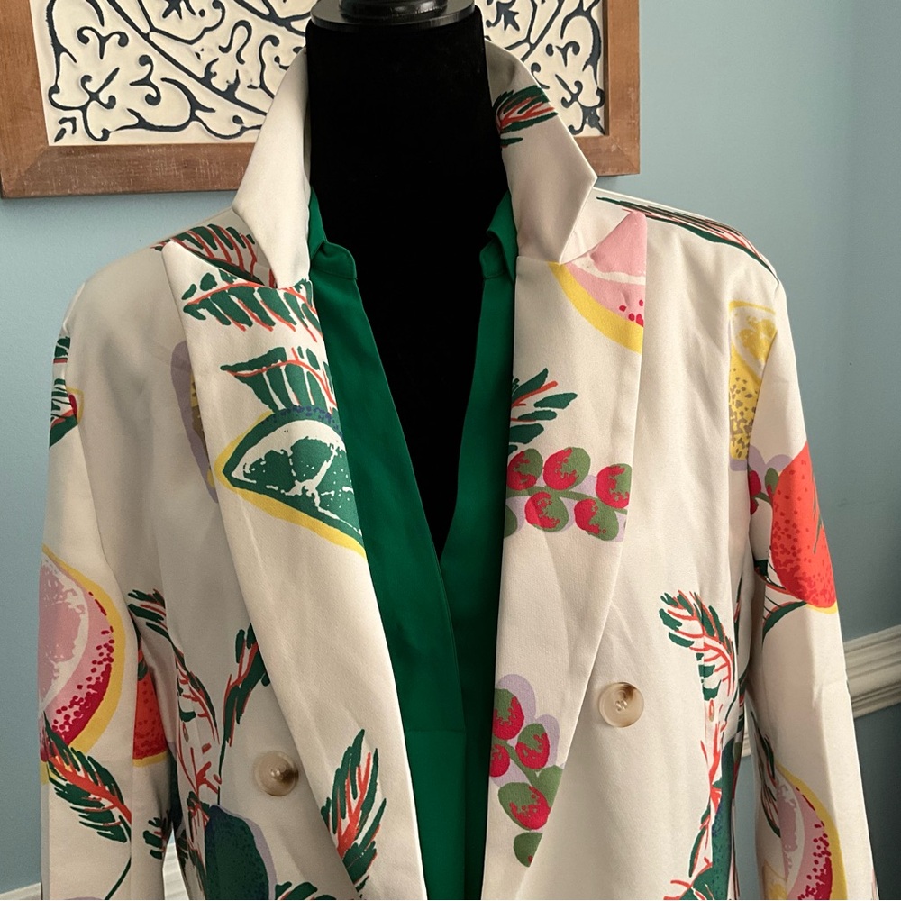 NWOT Blazer Lemon Lime Bright Jacket - Picture 3 of 9